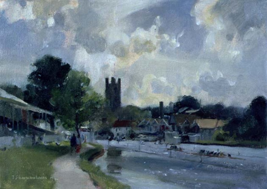 Detail of Preparing for the Henley Regatta, 1994 by Trevor Chamberlain