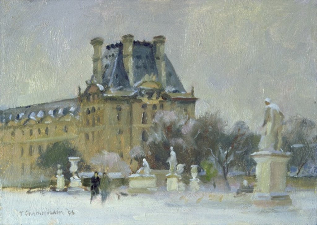 Detail of Snow in the Tuilleries, Paris, 1996 by Trevor Chamberlain