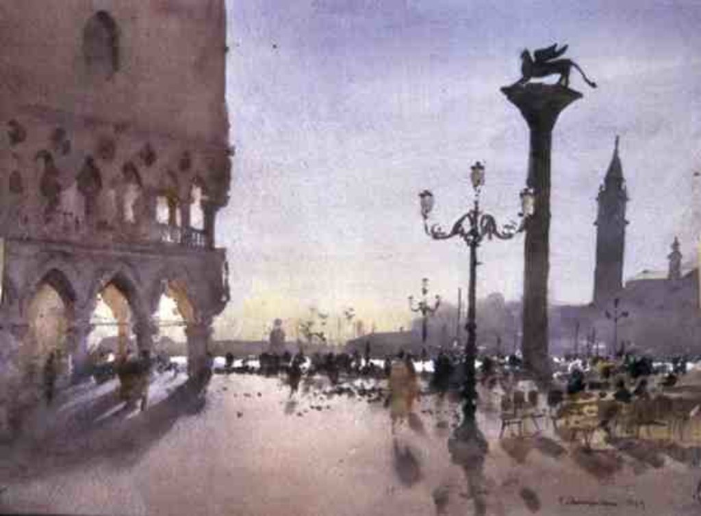 Detail of Early Morning, Piazzetta, Venice, 1989 by Trevor Chamberlain