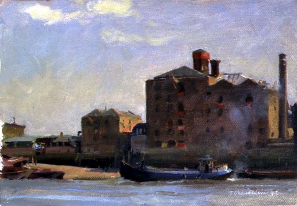 Detail of Against the Tide, Rotherhithe, 1992 by Trevor Chamberlain