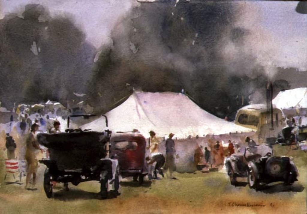 Detail of Vintage Motor Rally, 1991 by Trevor Chamberlain