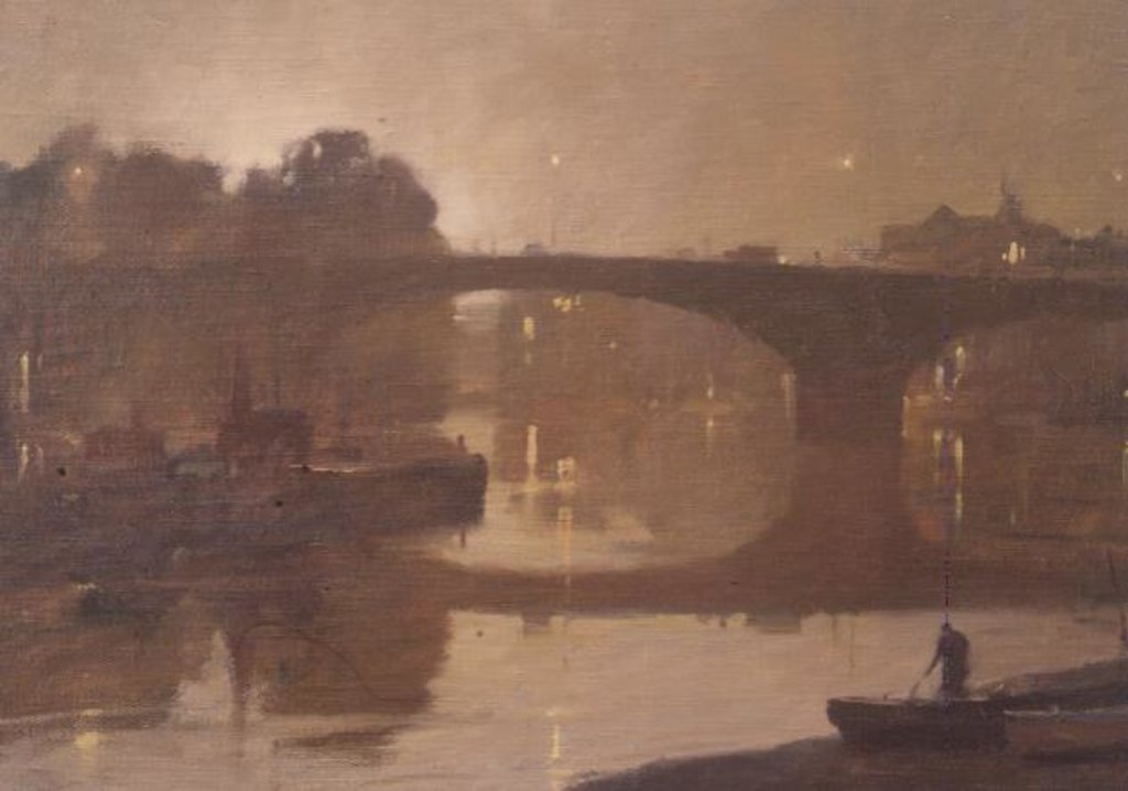 Detail of Night, Kew Bridge, 1989 by Trevor Chamberlain