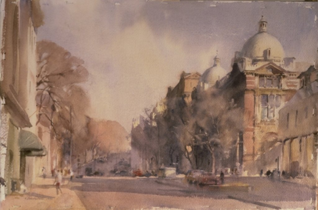 Detail of Winter Morning, Victoria and Albert Museum, 1990 by Trevor Chamberlain