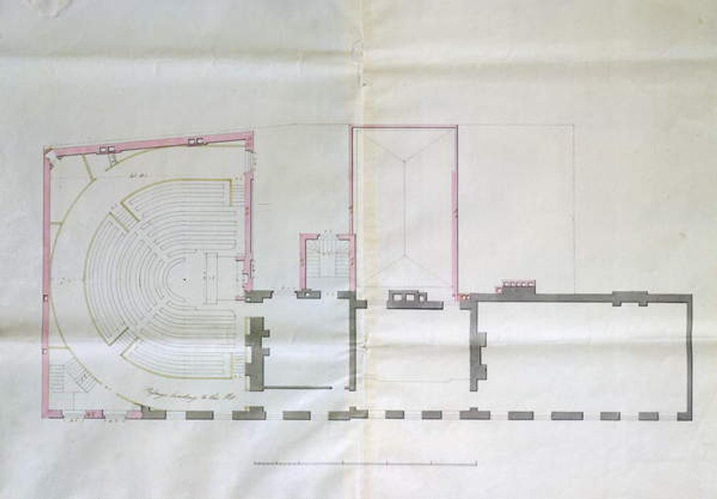 Detail of Contract drawing for the first floor of the Royal Institution, 1800 by English School