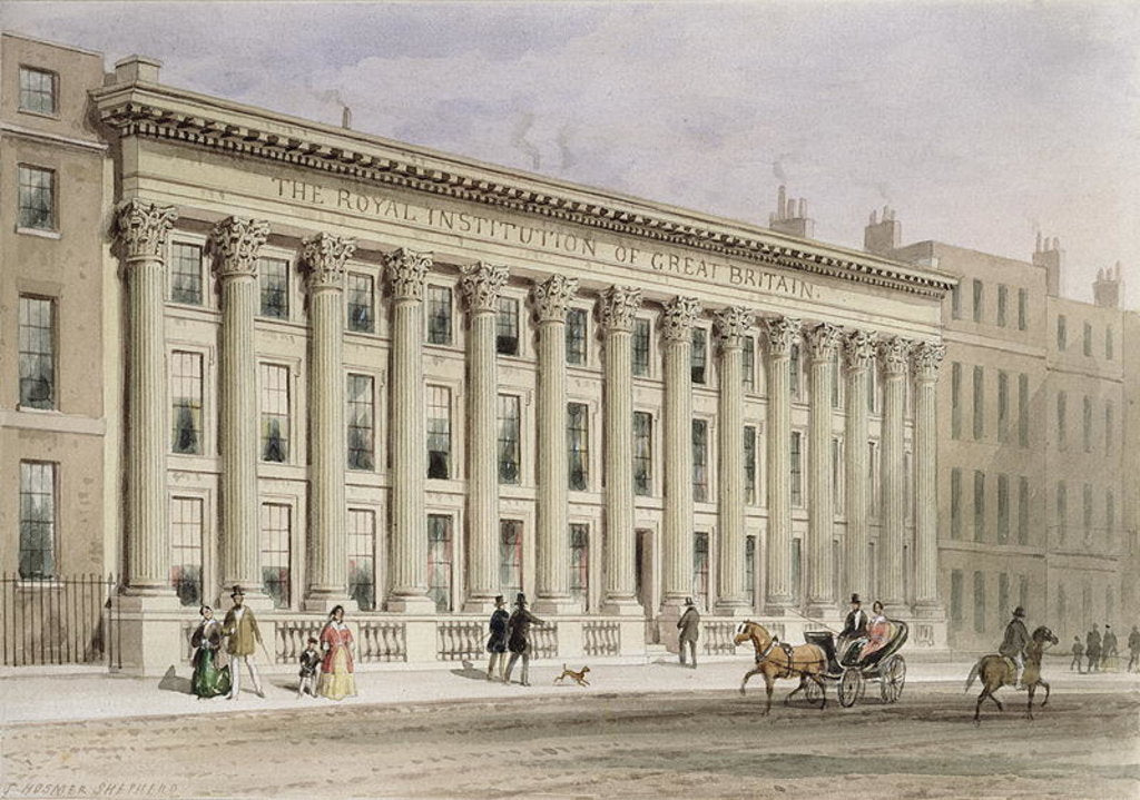 Detail of The Royal Institution of Great Britain, Albemarle Street, c.1838 by Thomas Hosmer Shepherd