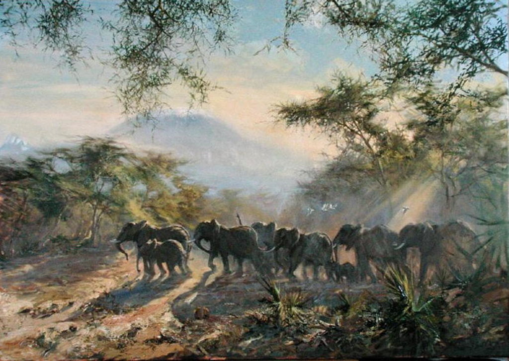 Detail of Elephant, Kilimanjaro, 1995 by Tim Scott Bolton