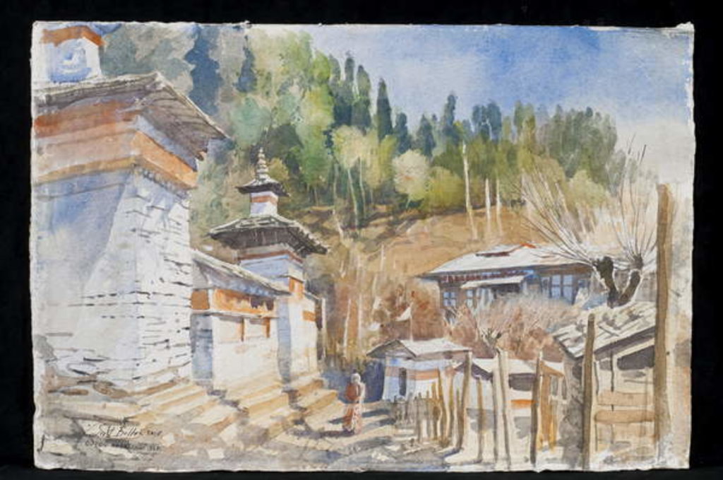 Detail of Ogyen Chholing Prayer Wall, Bhutan, 2013 by Tim Scott Bolton