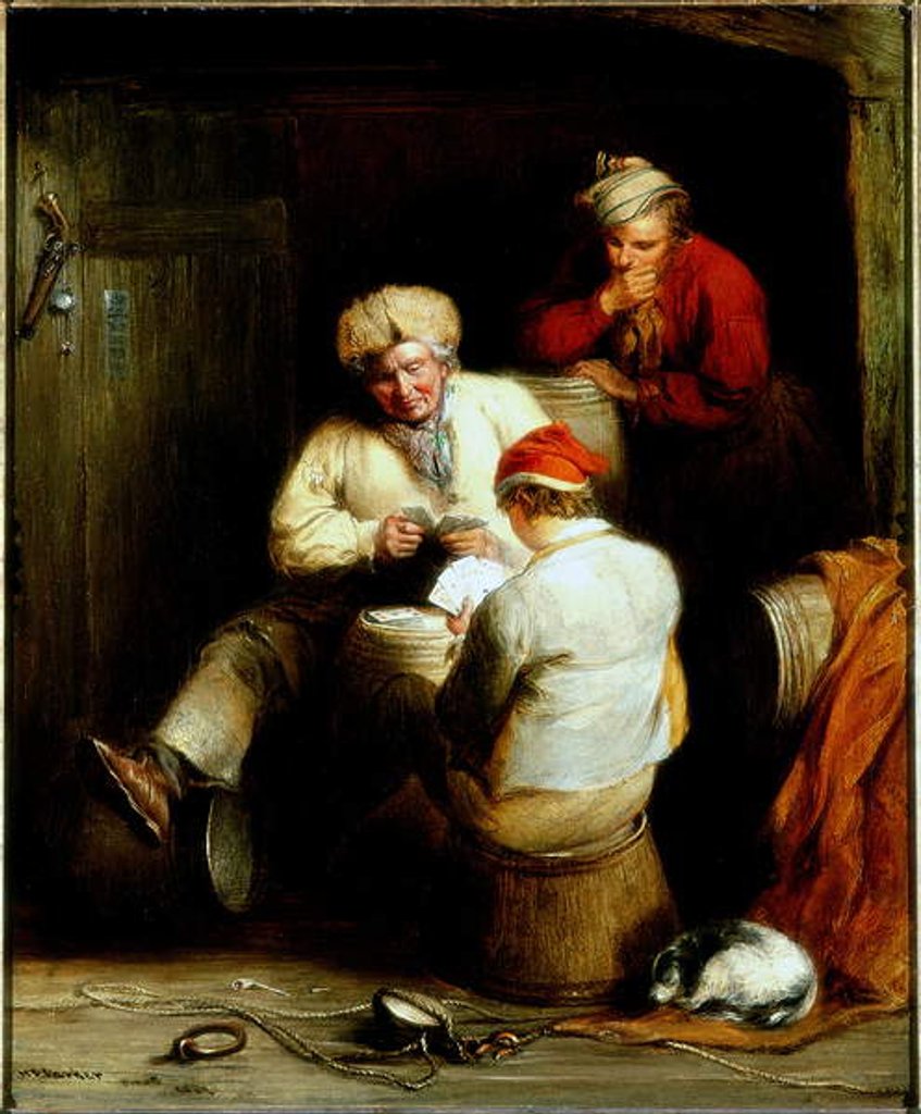 Detail of Smugglers Playing Cards by Henry Perlee Parker