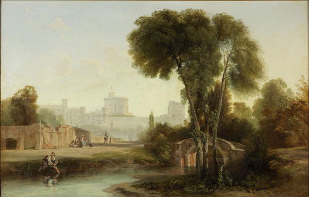 Detail of Windsor Castle from the Old Bridge by Augustus Wall Callcott