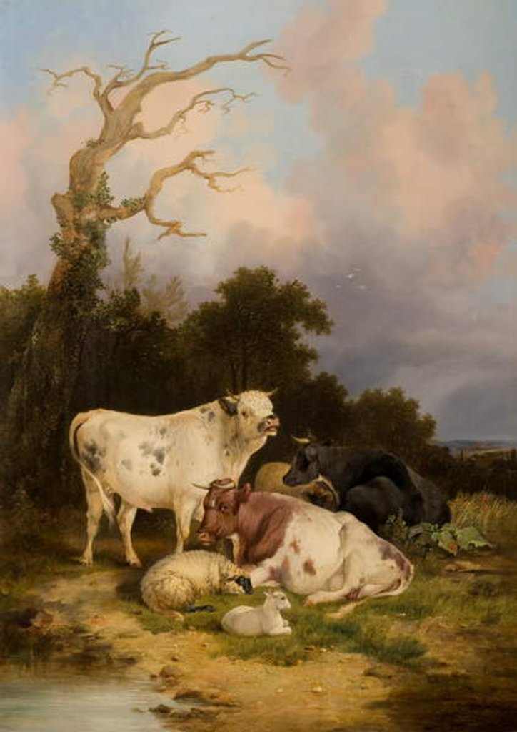 Detail of Cattle and Sheep by Thomas Sidney Cooper (after)