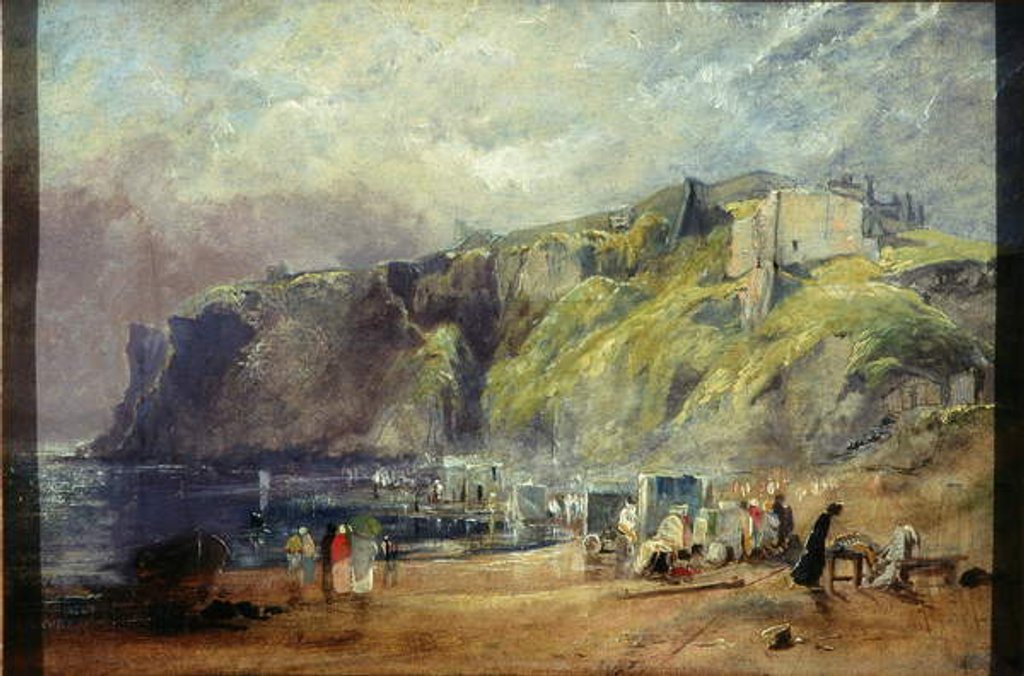Detail of Tynemouth Castle from Percy Bay by Thomas Miles II Richardson