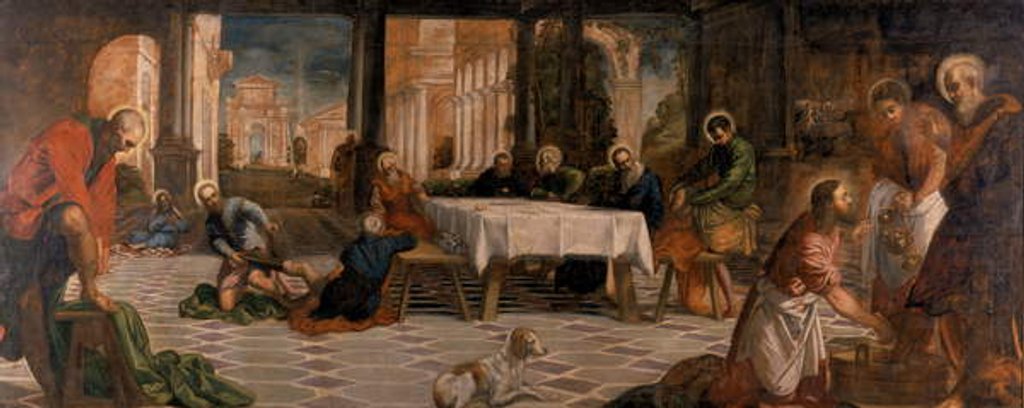 Detail of Christ Washing the Disciples' Feet by Jacopo Robusti Tintoretto