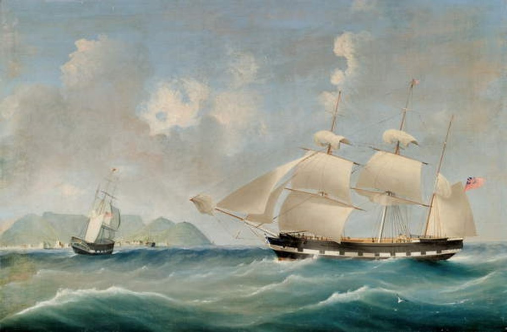 Detail of Seascape, 1850 by I. Tudgay