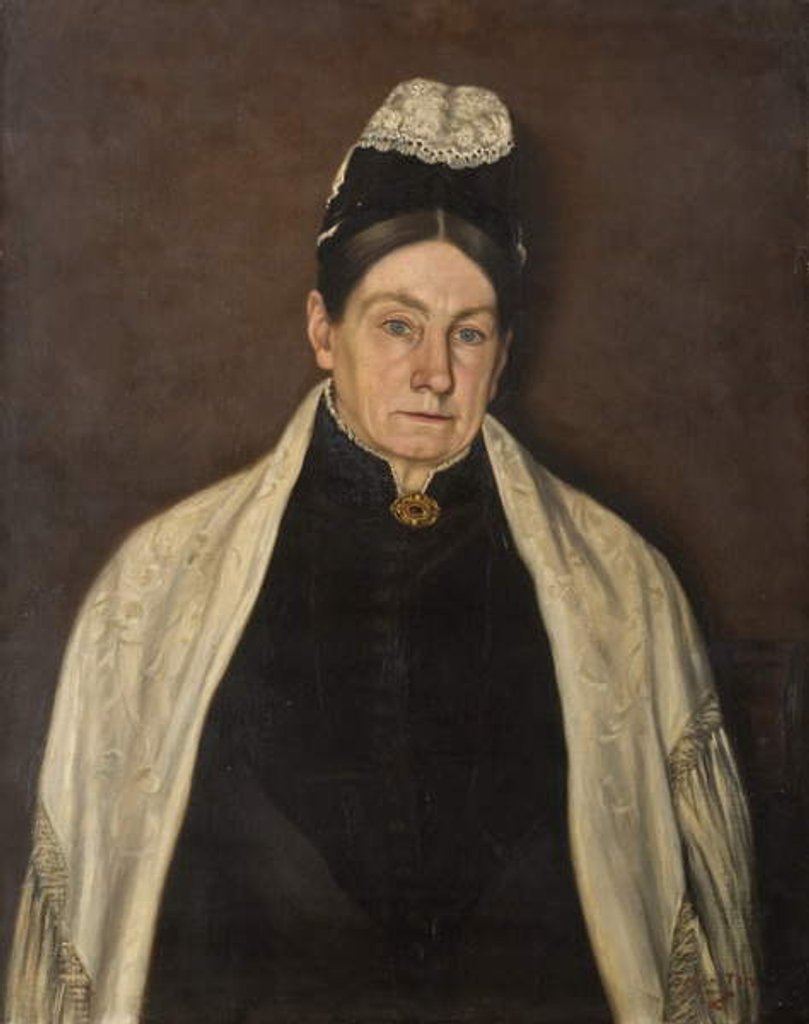 Detail of Portrait of Old Lady by C. Marston