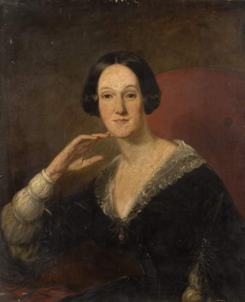 Detail of Portrait of Wife of John Hall Kent by Robinson Elliott