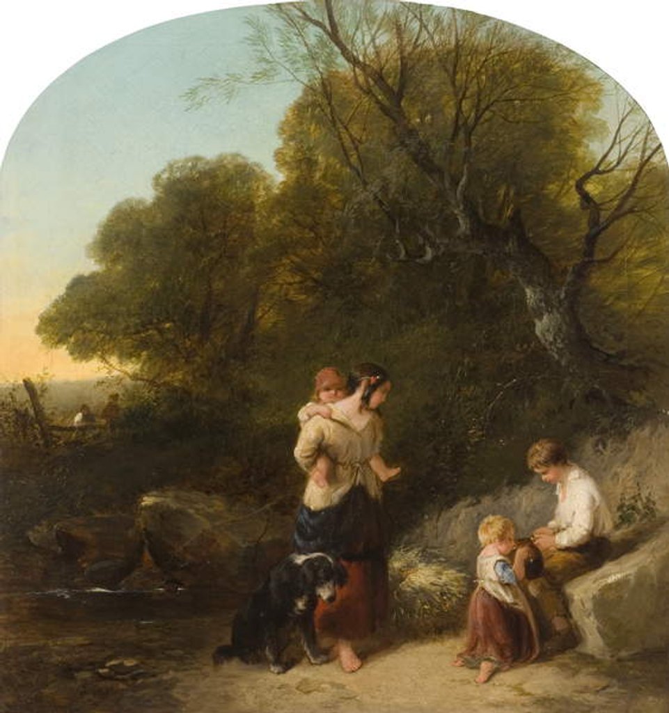 Detail of Landscape with Figures by Isaac Henzell
