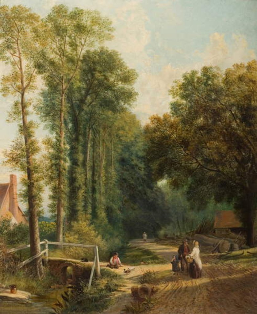 Detail of Country Lane, 1863 by George V. Smith