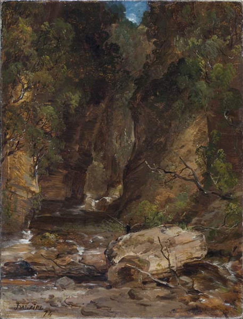 Detail of Rocks and Trees with Stream by James B. Dalziel