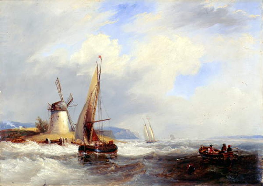 Detail of Coast Scene by John Wilson Carmichael