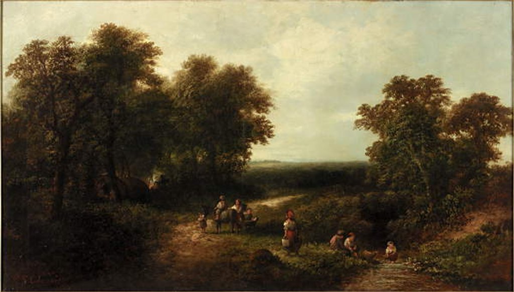 Detail of Landscape with Figures by George Cole