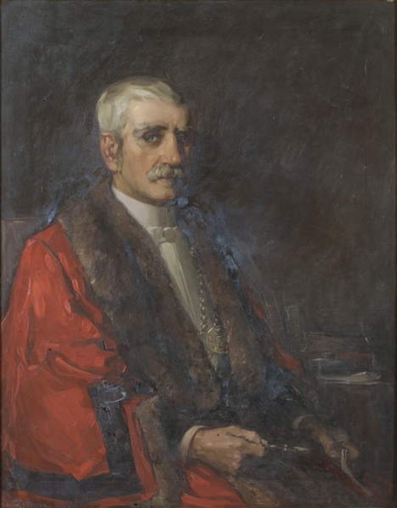 Detail of Portrait of Alderman George Harkus J.P. by John Edgar Mitchell