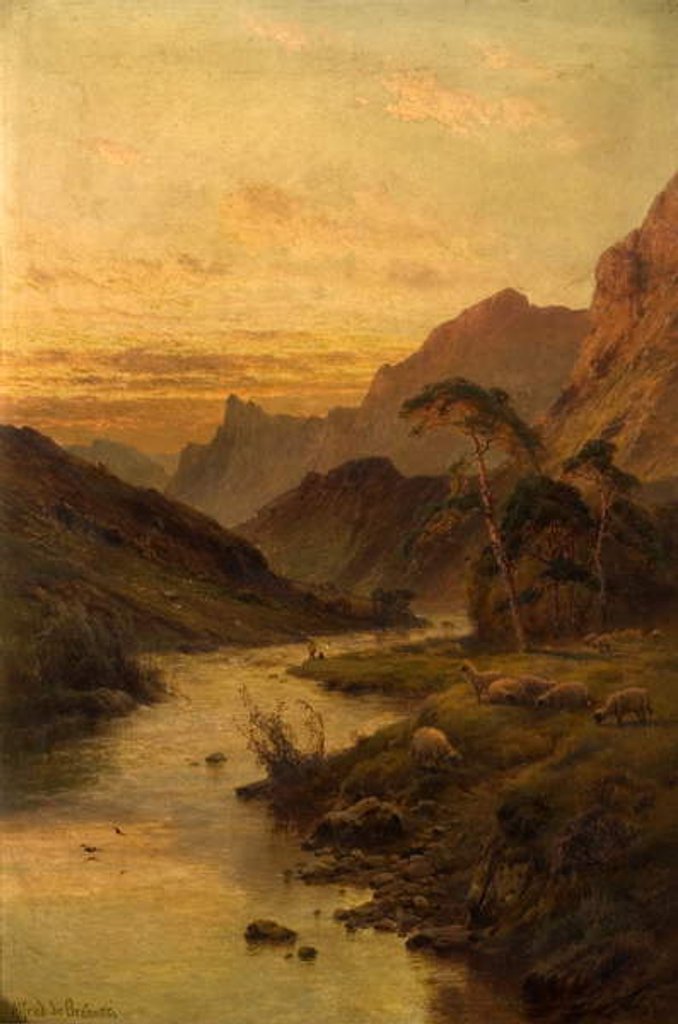 Detail of River Foyers at Abertarff by Alfred de Breanski
