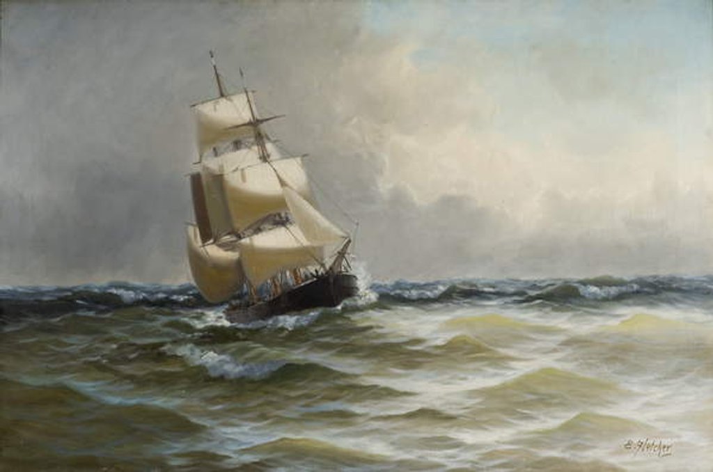 Detail of Seascape by Edwin Henry Eugene Fletcher
