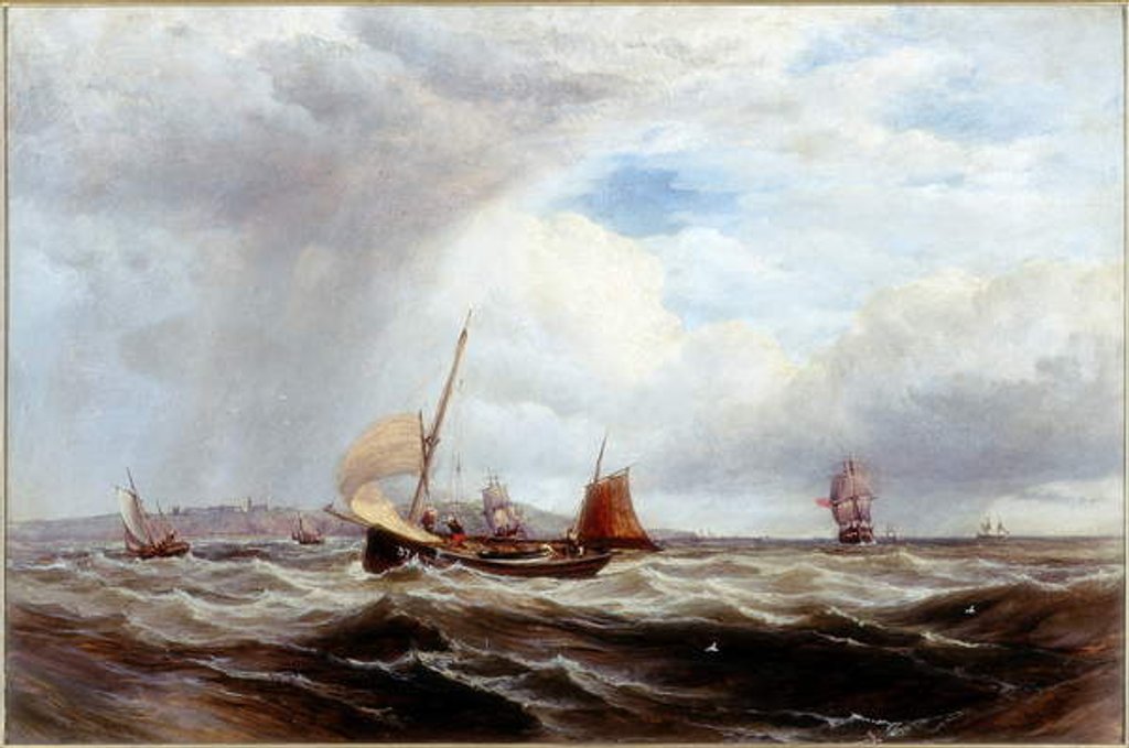 Detail of Ships and Fishing Boats in Rough Seas by Robert F. Watson