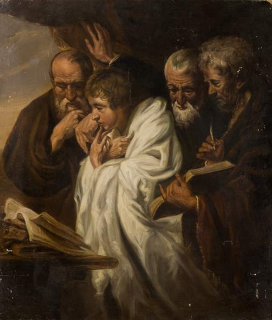 Detail of Christ in the Temple by School English