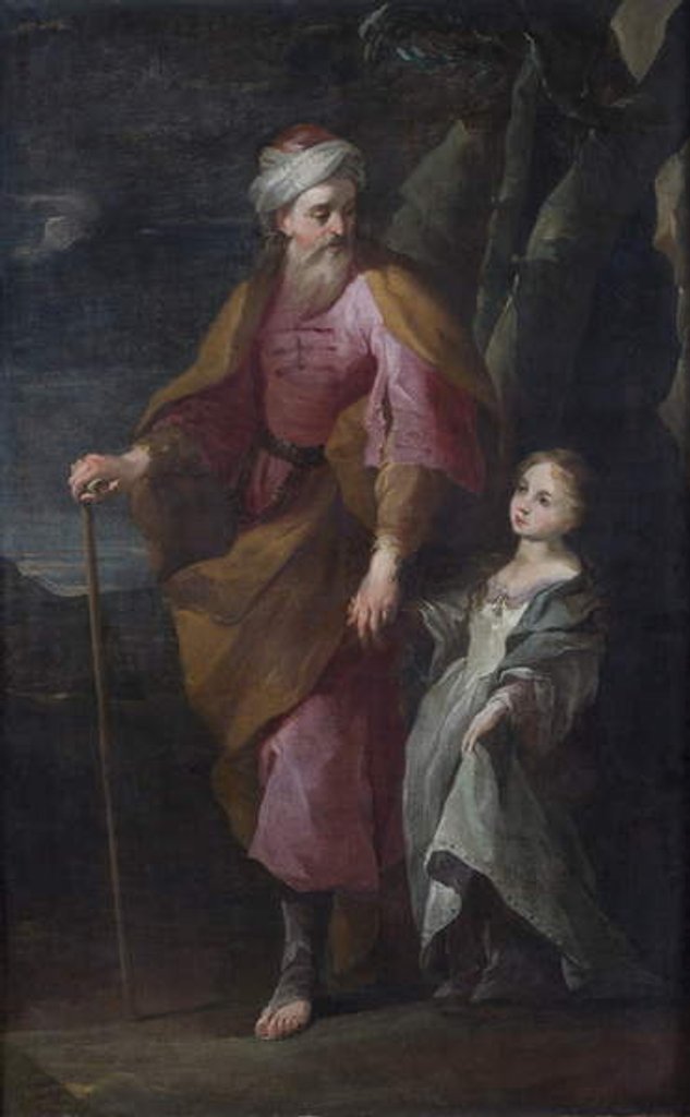 Detail of St Joachim and the Virgin Mary by School English