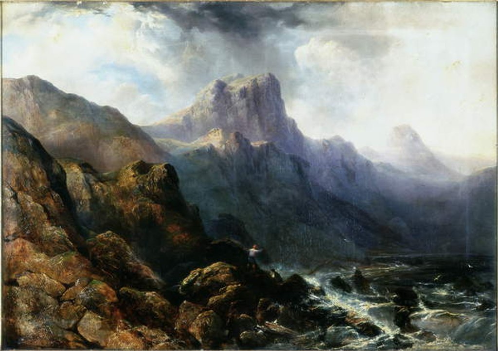Detail of Mountainous Landscape by Edward Train
