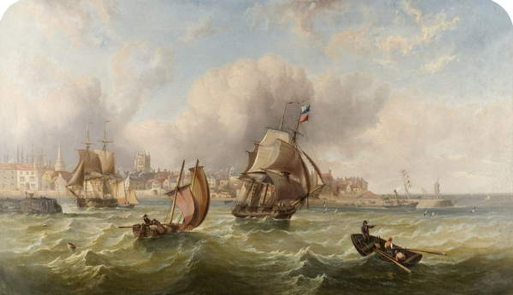 Detail of Shipping at the Mouth of Hartlepool Harbour by School English