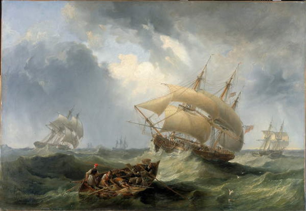 Detail of Shipping in the Open Sea by John Wilson Carmichael