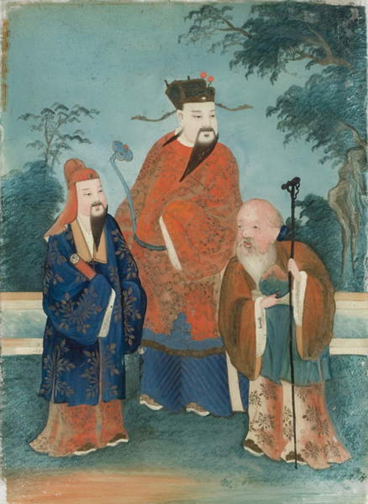 Detail of Three Male Figures by School Chinese