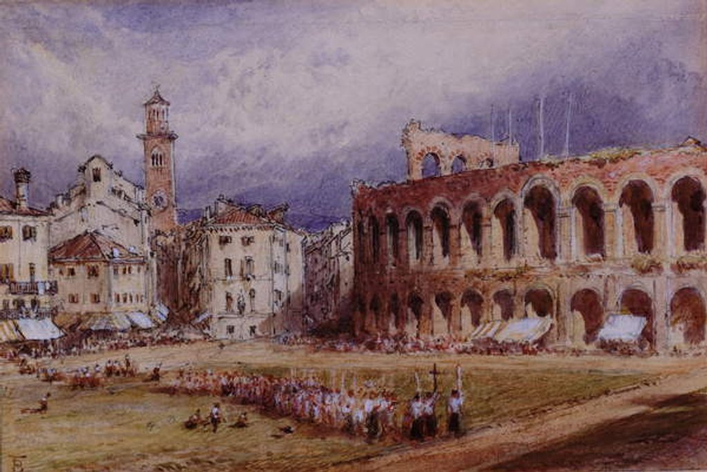 Detail of Verona by Myles Birket Foster