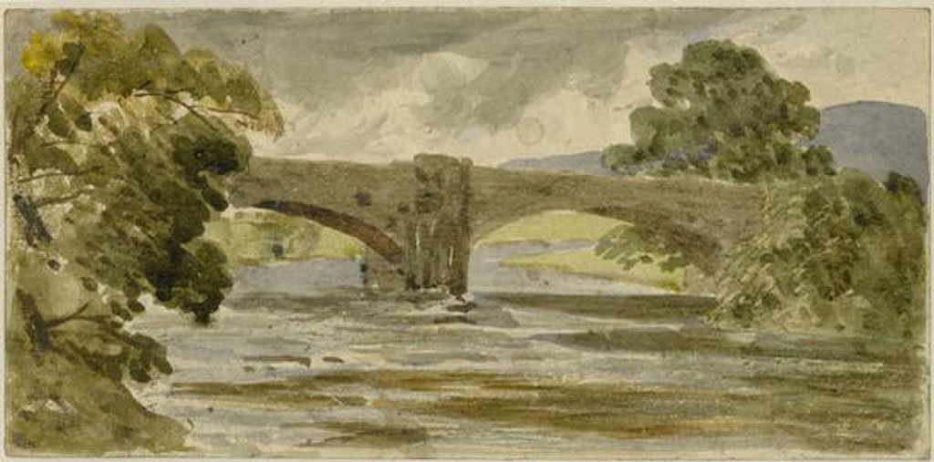 Detail of Landscape with Bridge and Trees by William James Muller