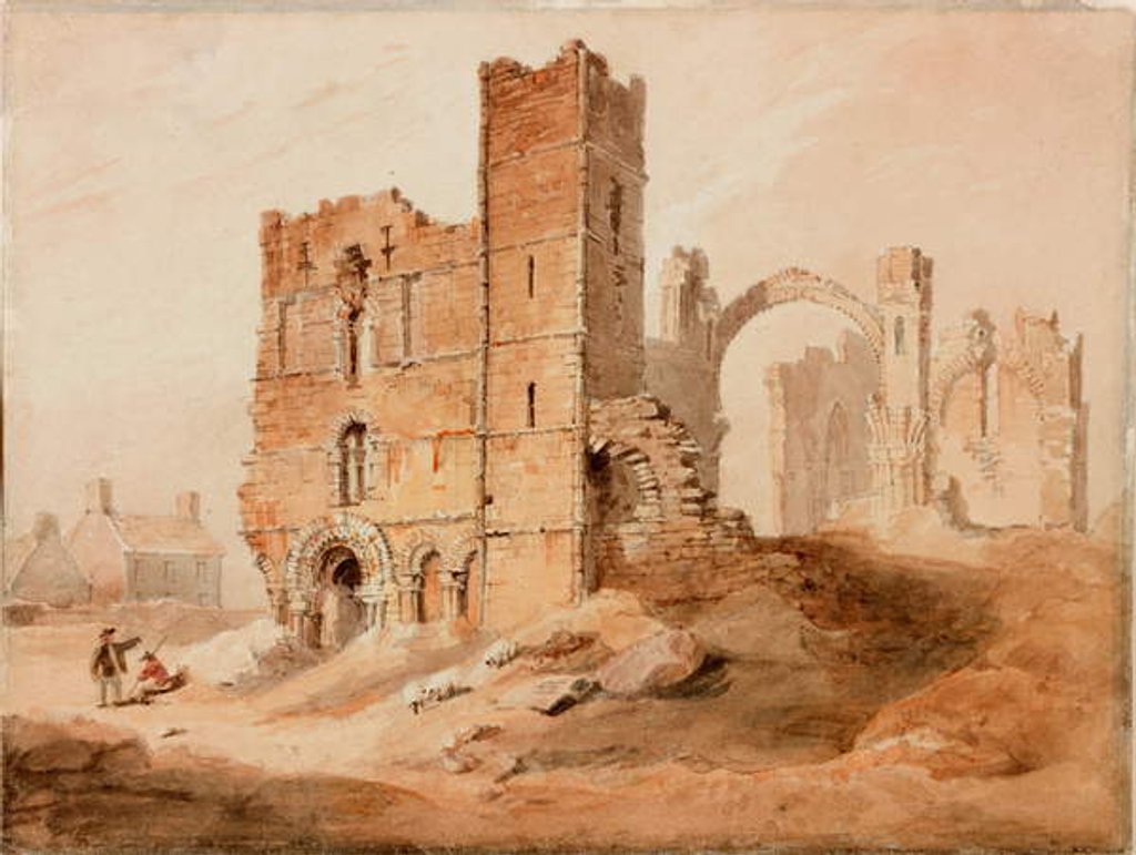 Detail of Lindisfarne Abbey - West Front by Luke Clennell