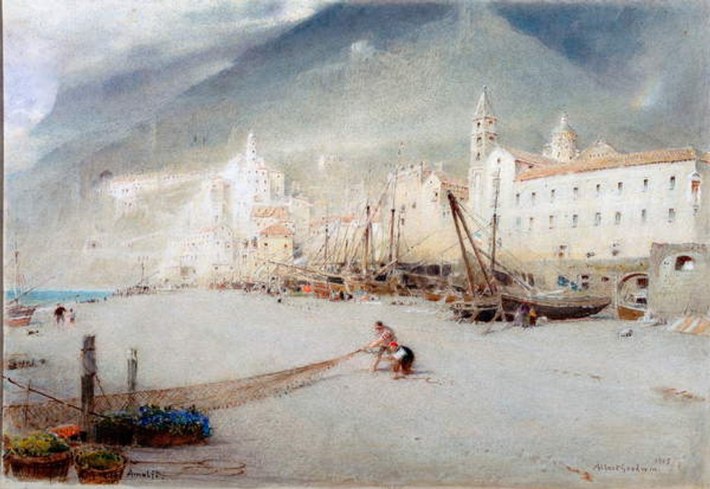 Detail of Amalfi by Albert Goodwin