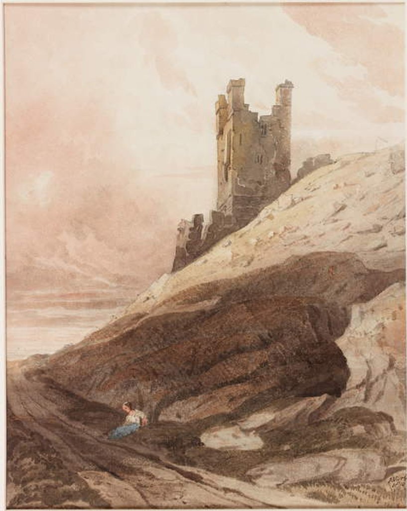 Detail of Lilburn Tower, Dunstanburgh Castle by John Varley