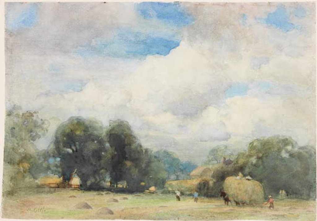 Detail of Haymaking in Herefordshire by Robert W. Little