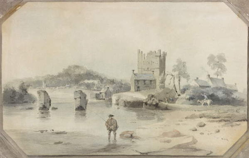 Detail of Bywell Castle and Ruins of a Bridge by Luke Clennell