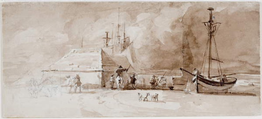 Detail of Beach Scene with Horsemen by Luke Clennell