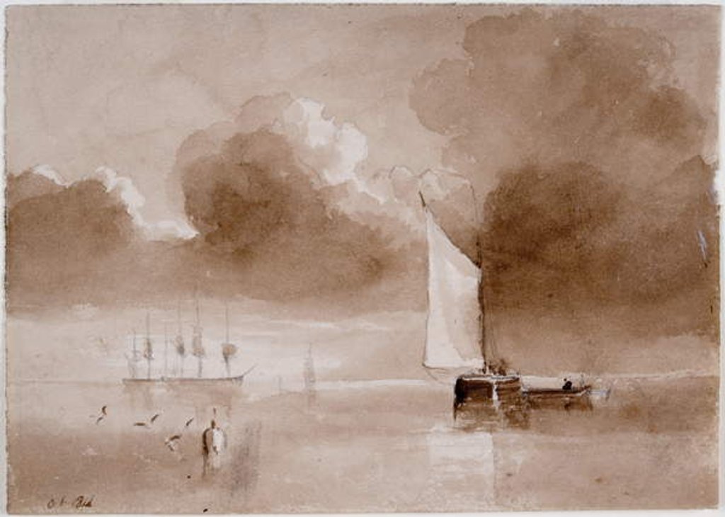 Detail of Compositional Study for a Seascape by John Wilson Carmichael