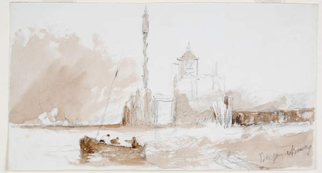 Detail of Bergen, Norway by John Wilson Carmichael