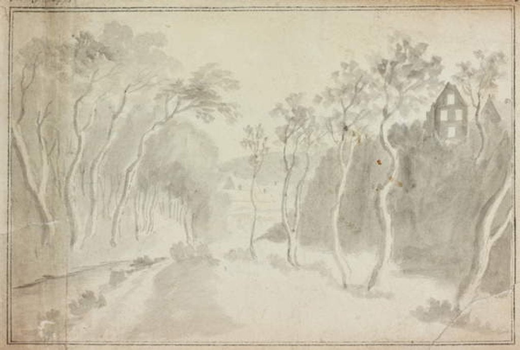 Detail of Country Road with Village by William Beilby