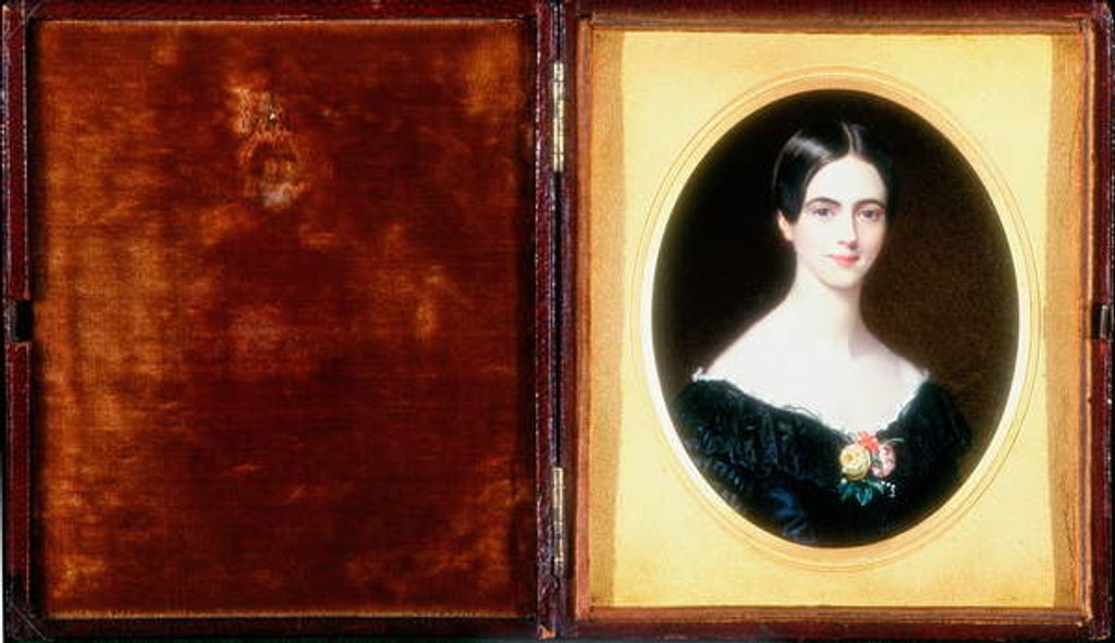 Detail of Portrait of Elizabeth Ann Benson in 1841 by Harriet Mackreth