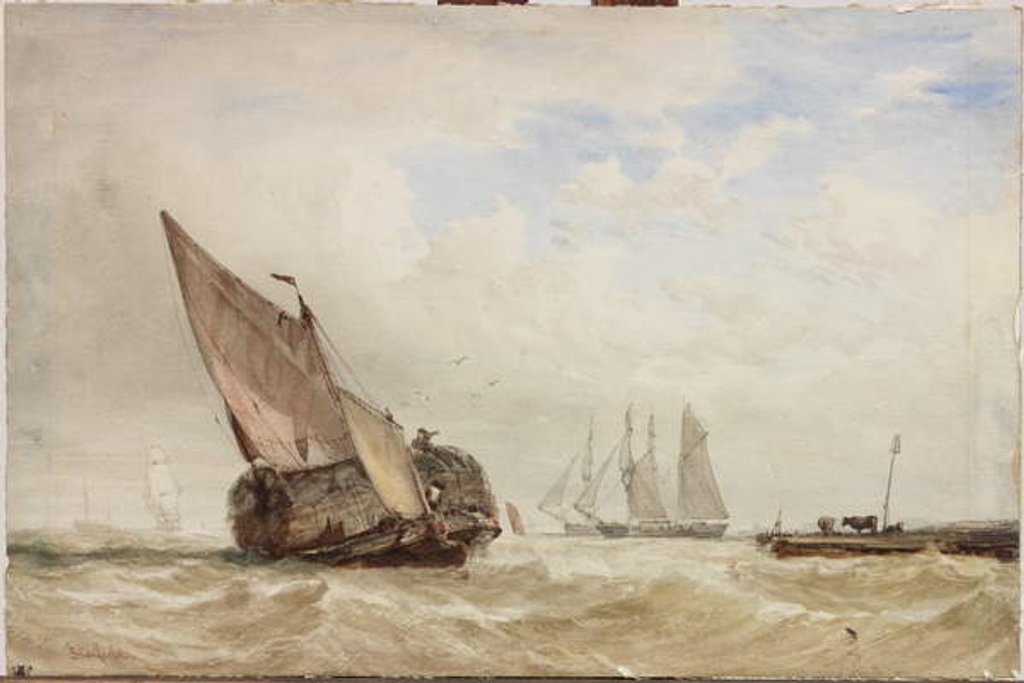 Detail of The Hayboat by William Clarkson Stanfield