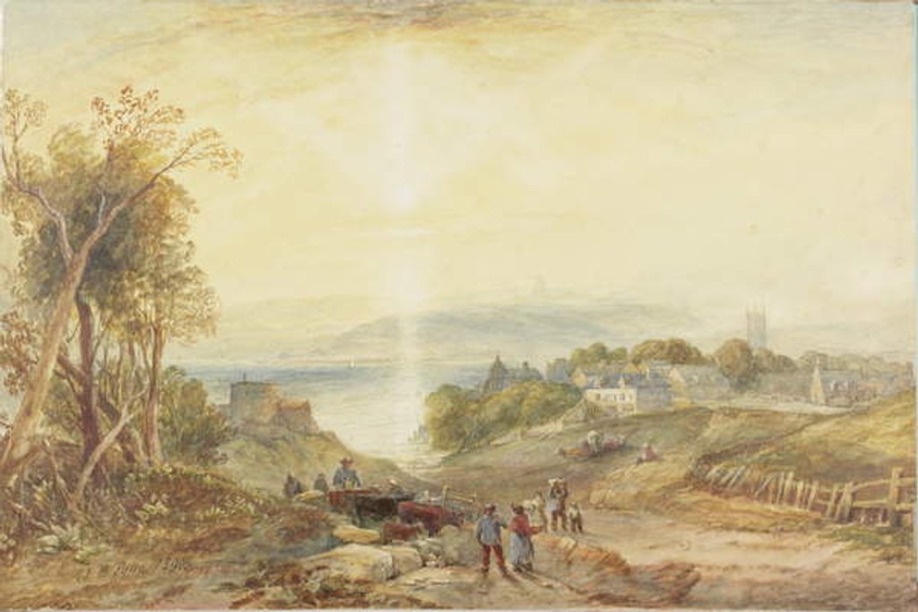 Detail of Village on the Bank of a Lake by James Baker Pyne