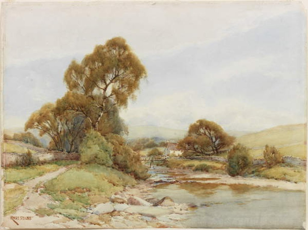 Detail of A River Landscape by Harry Sticks