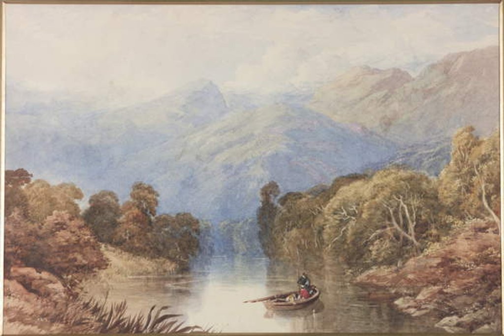 Detail of On the Loch near Killin Perthshire by Thomas Miles II Richardson